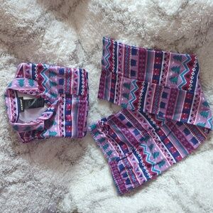 Joe Boxer, Girl's 2 Pc Pjs Set w/Trees, Cats, Hearts, Sz 7/8 M